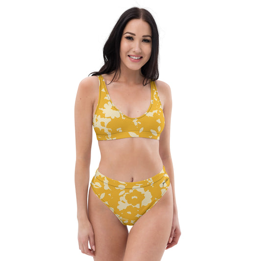 Recycled high-waisted bikini inspired by, “Golden.”