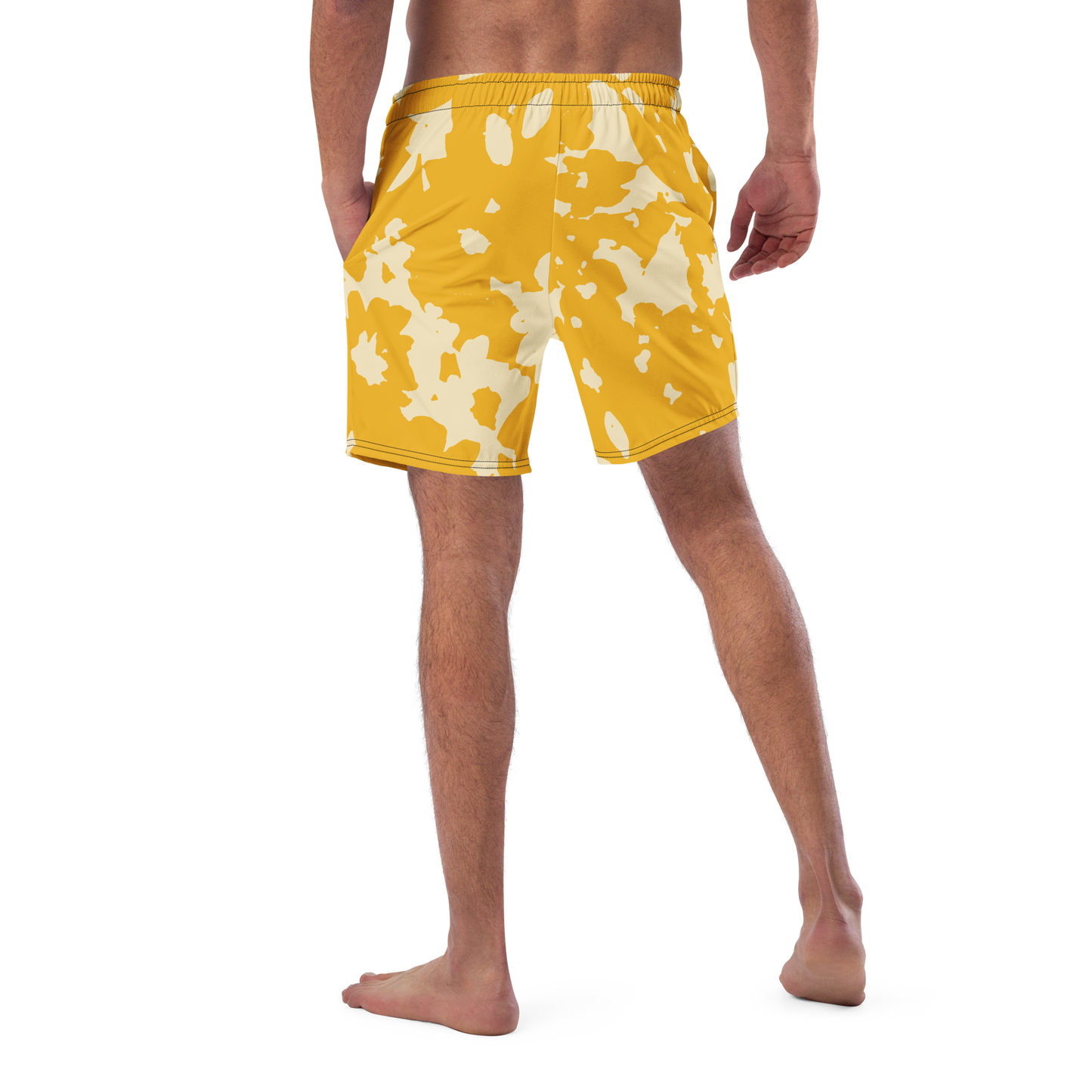 Men's swim trunks inspired by, “Golden.”