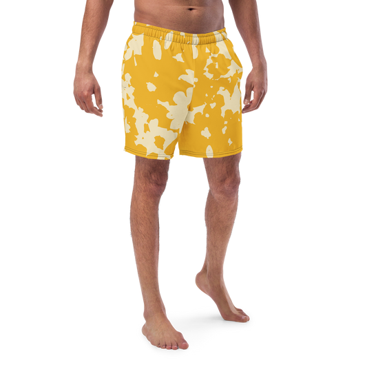 Men's swim trunks inspired by, “Golden.”