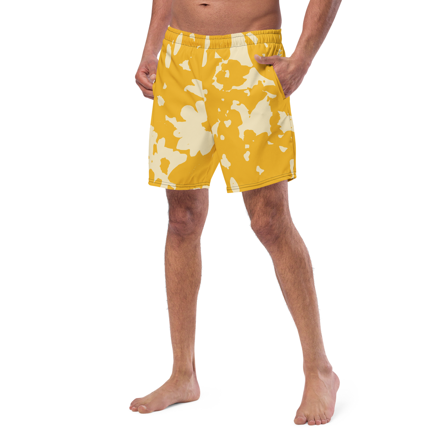 Men's swim trunks inspired by, “Golden.”