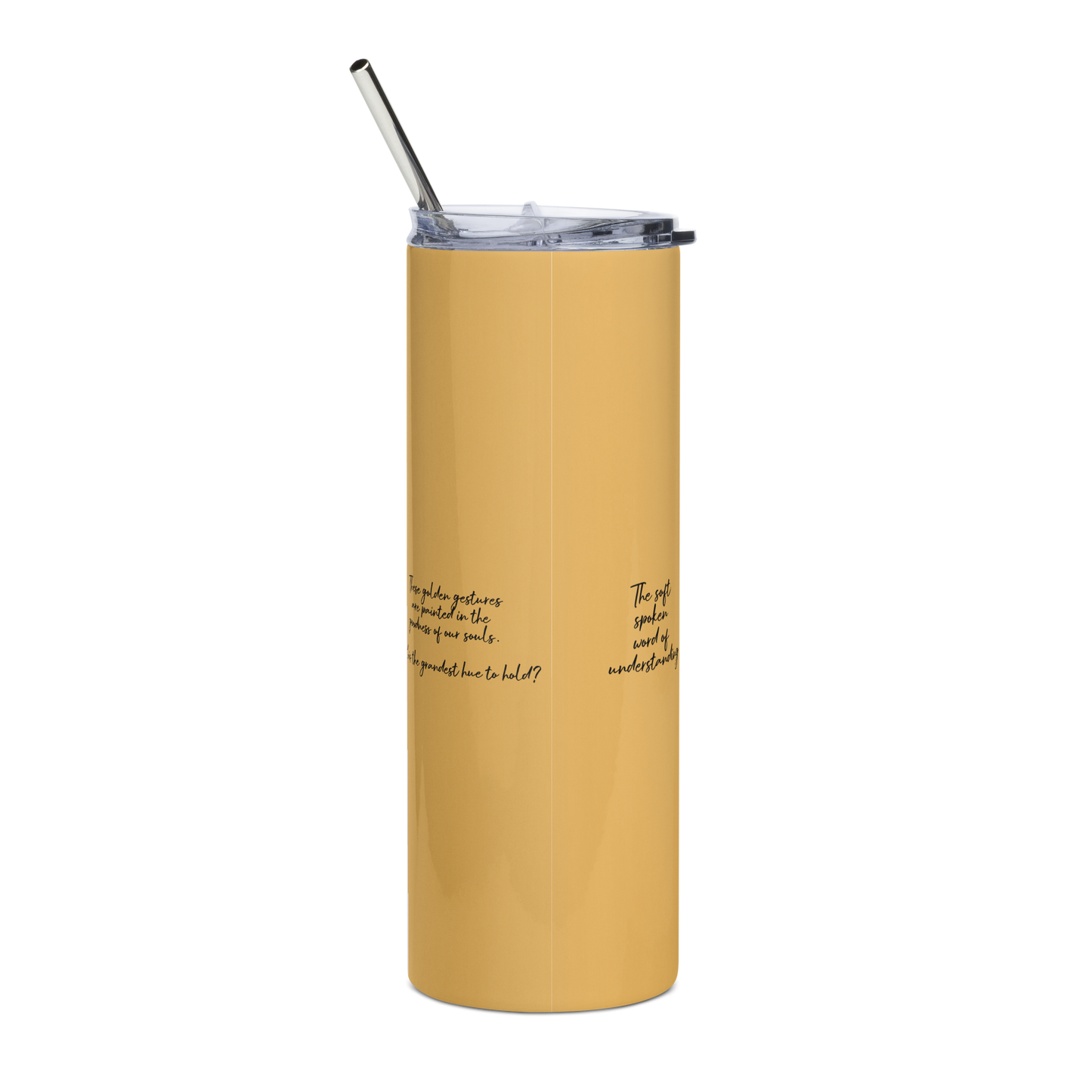 Stainless steel tumbler inspired by, “Golden.”