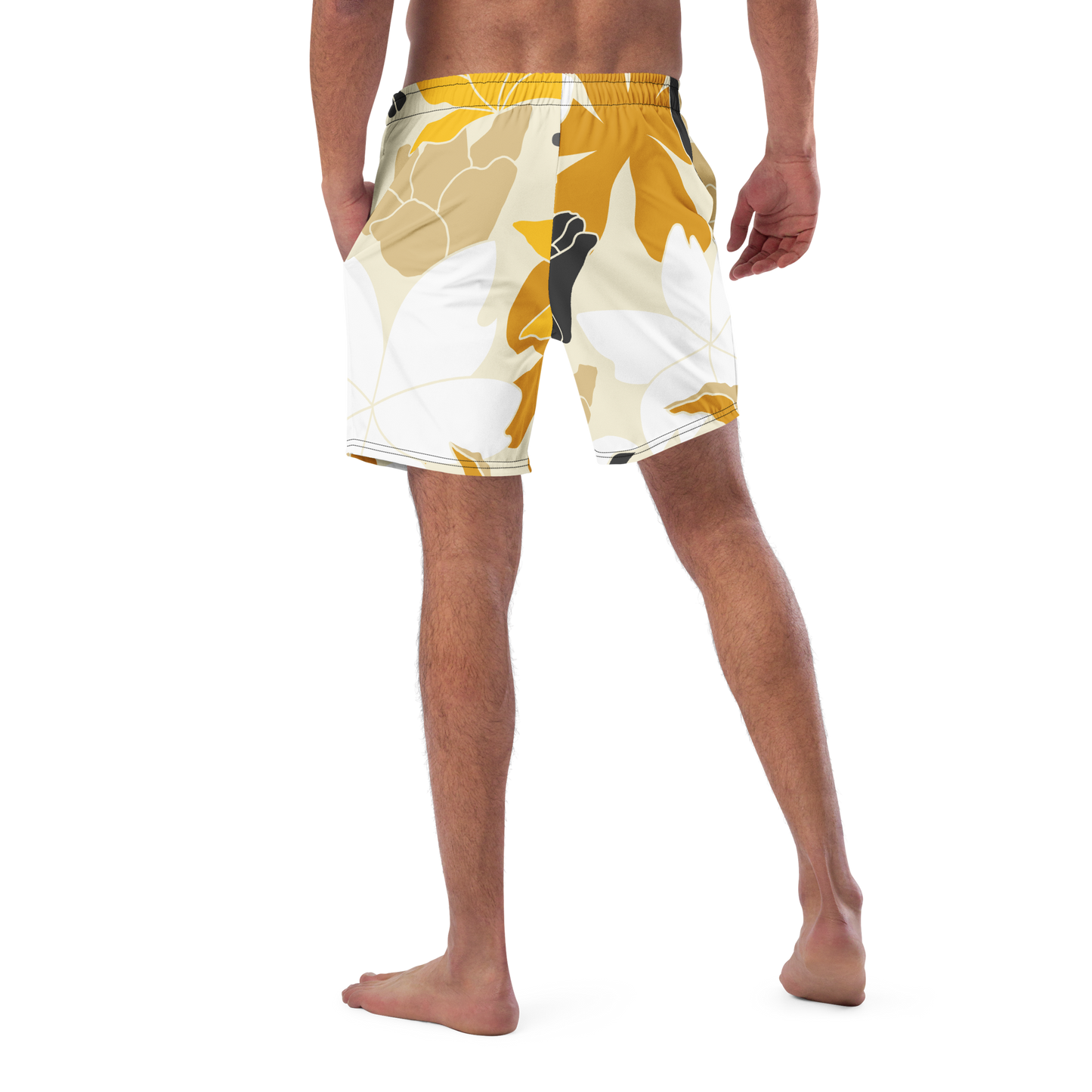 Men's swim trunks inspired by, “Flowers.”