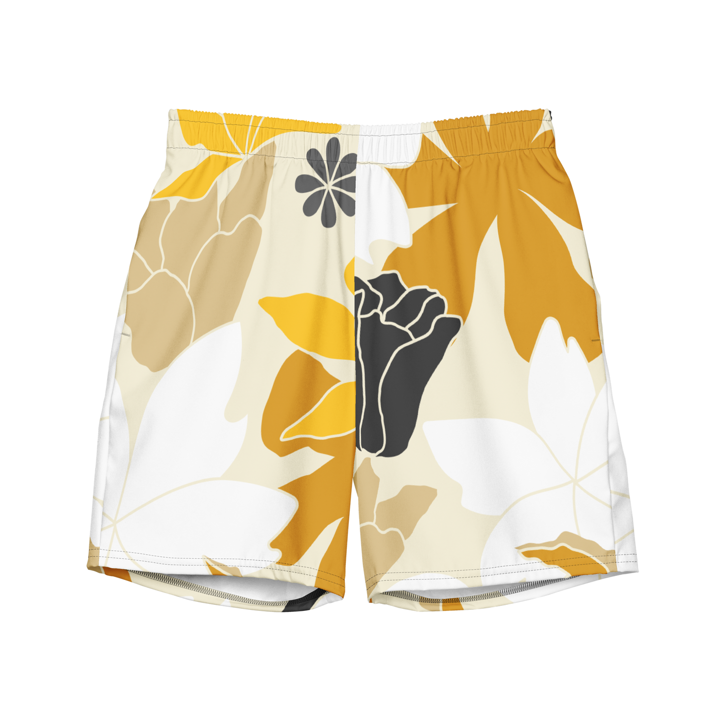 Men's swim trunks inspired by, “Flowers.”