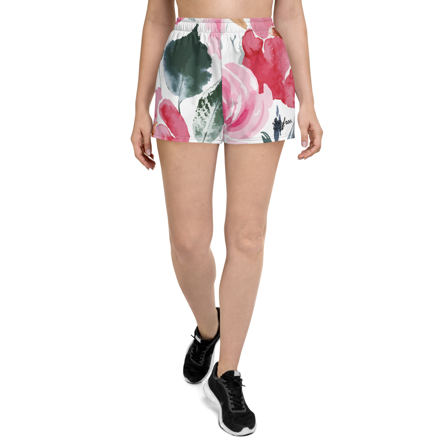 Women’s Recycled Athletic Shorts inspired by, “Flowers.”