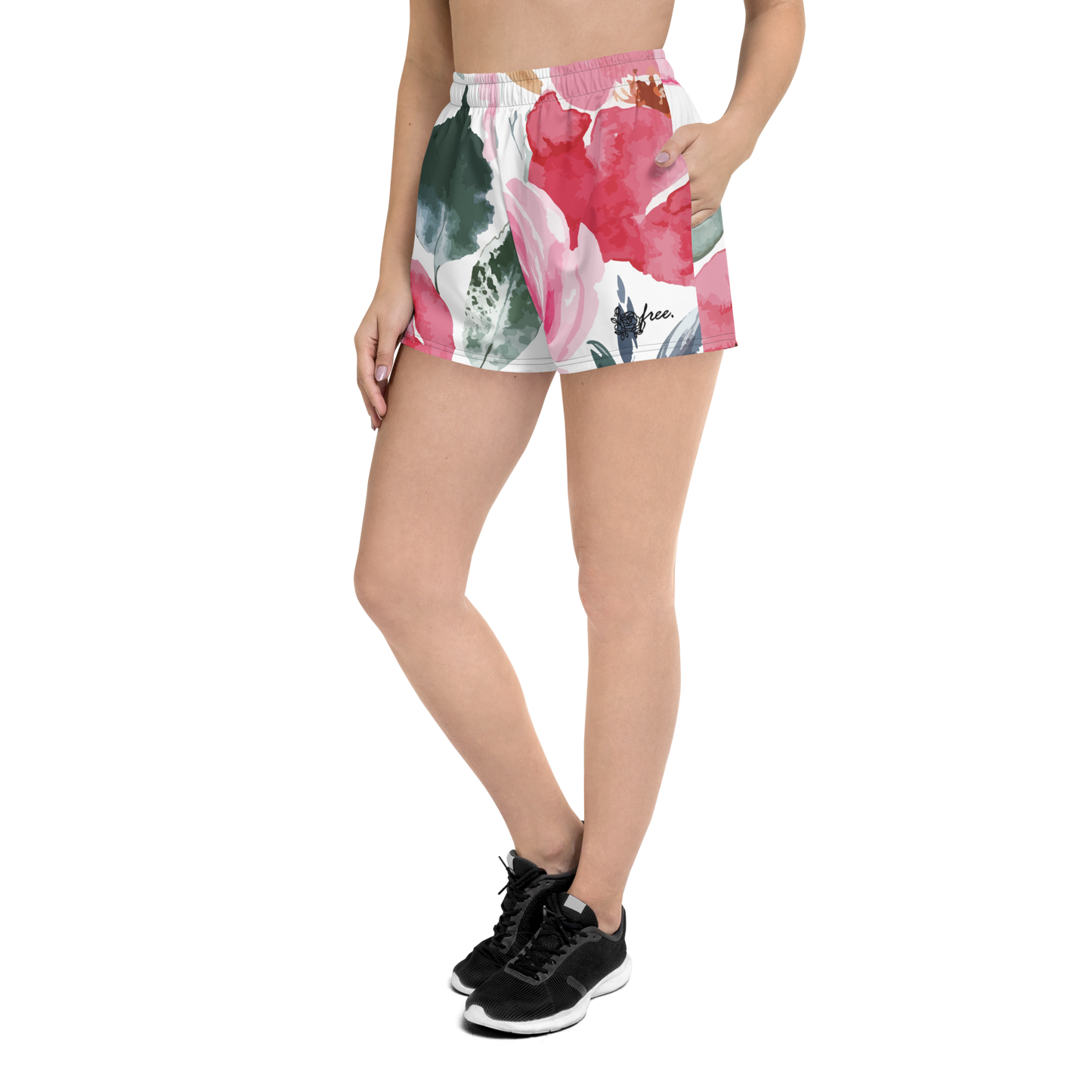 Women’s Recycled Athletic Shorts inspired by, “Flowers.”