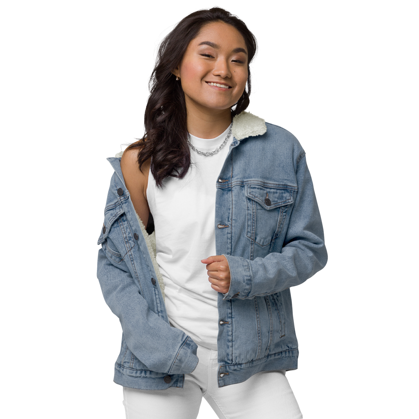 Unisex denim sherpa jacket inspired by, “Freed.”