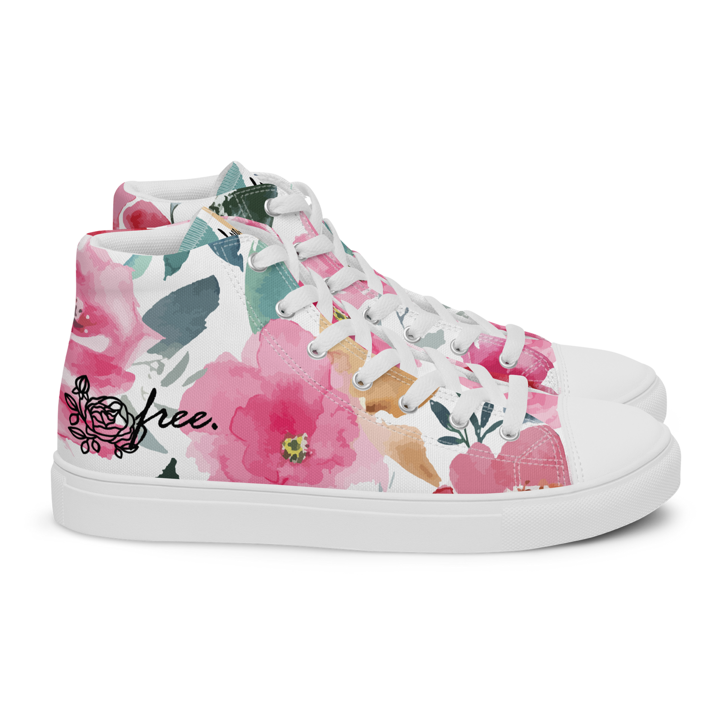 Women’s high top canvas shoes inspired by, “Flowers.”