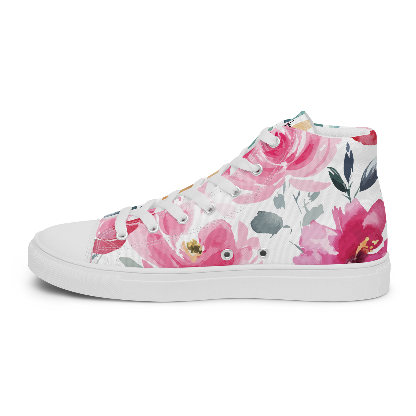 Women’s high top canvas shoes inspired by, “Flowers.”