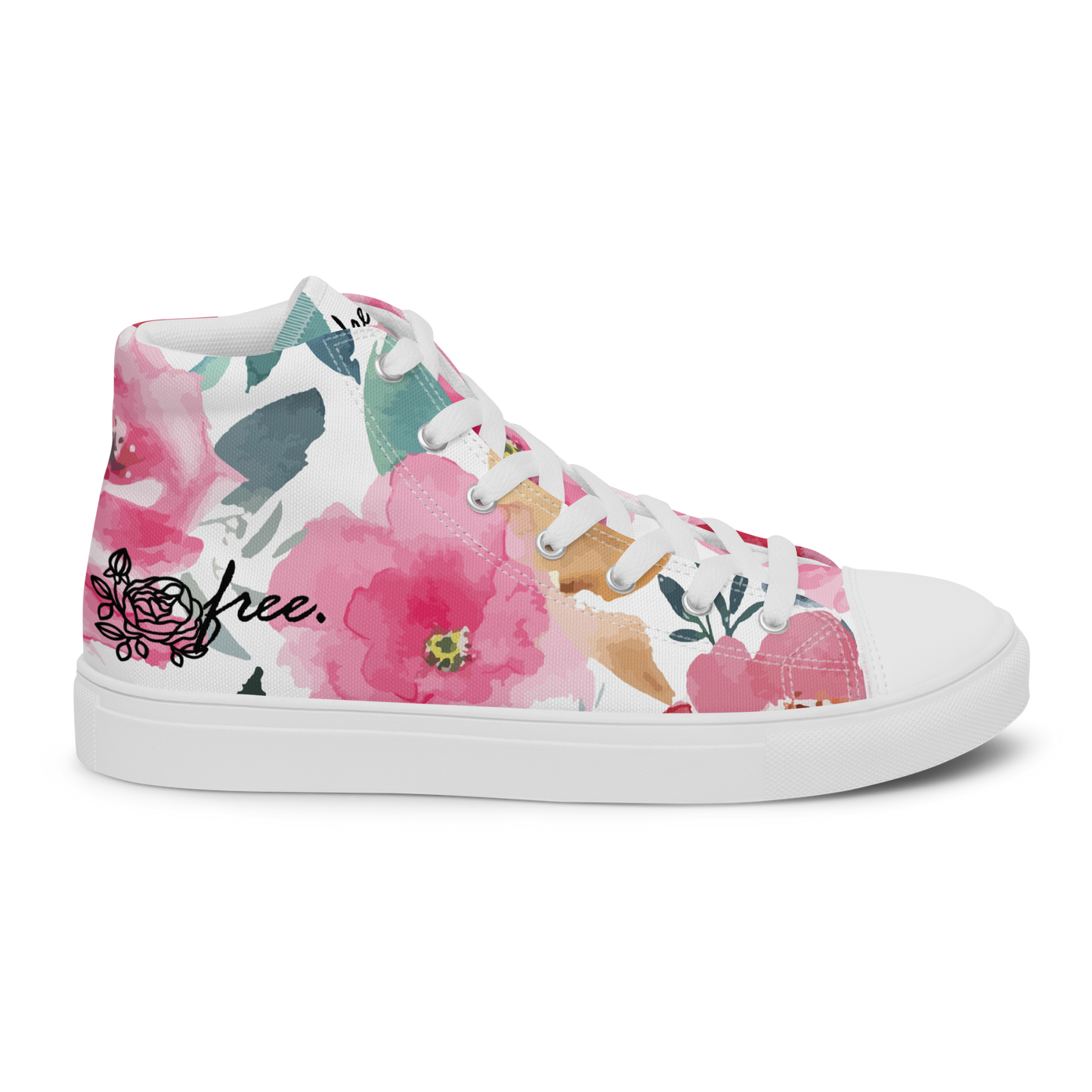 Women’s high top canvas shoes inspired by, “Flowers.”