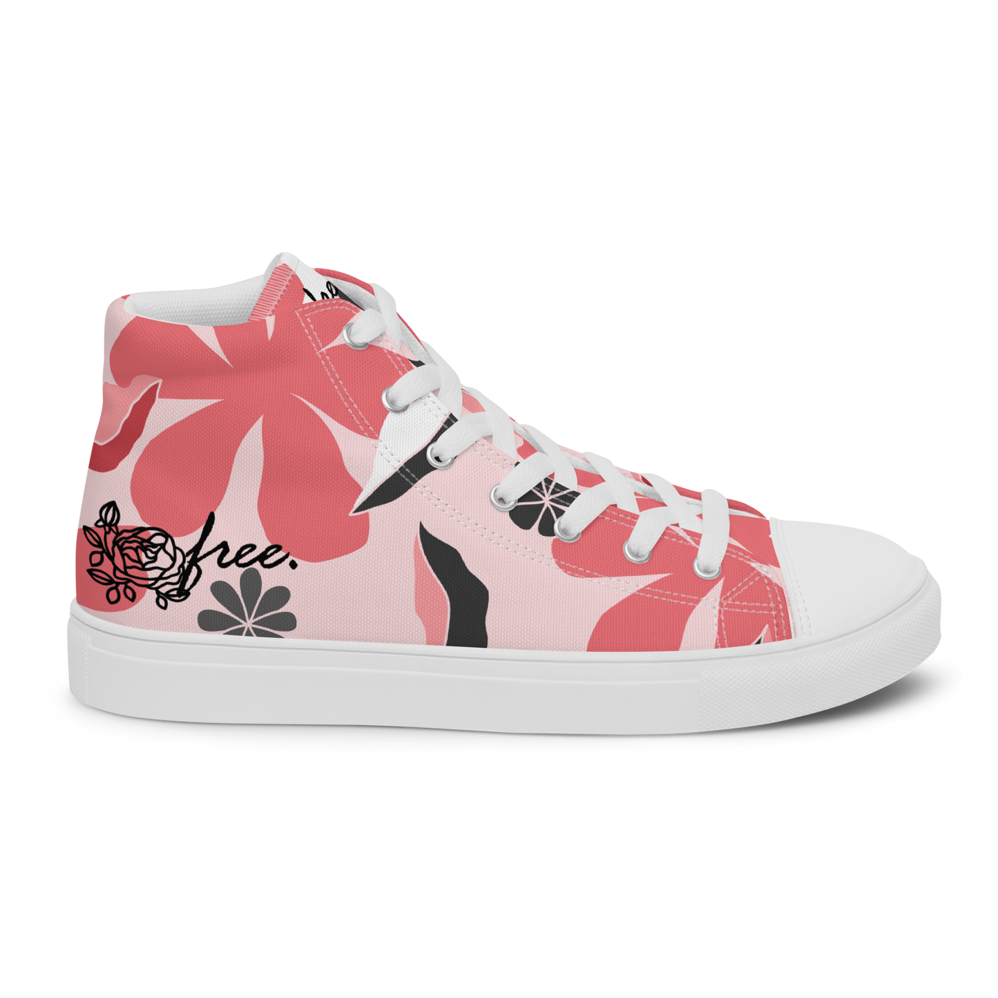 Women’s high top canvas shoes inspired by, “Flowers.”