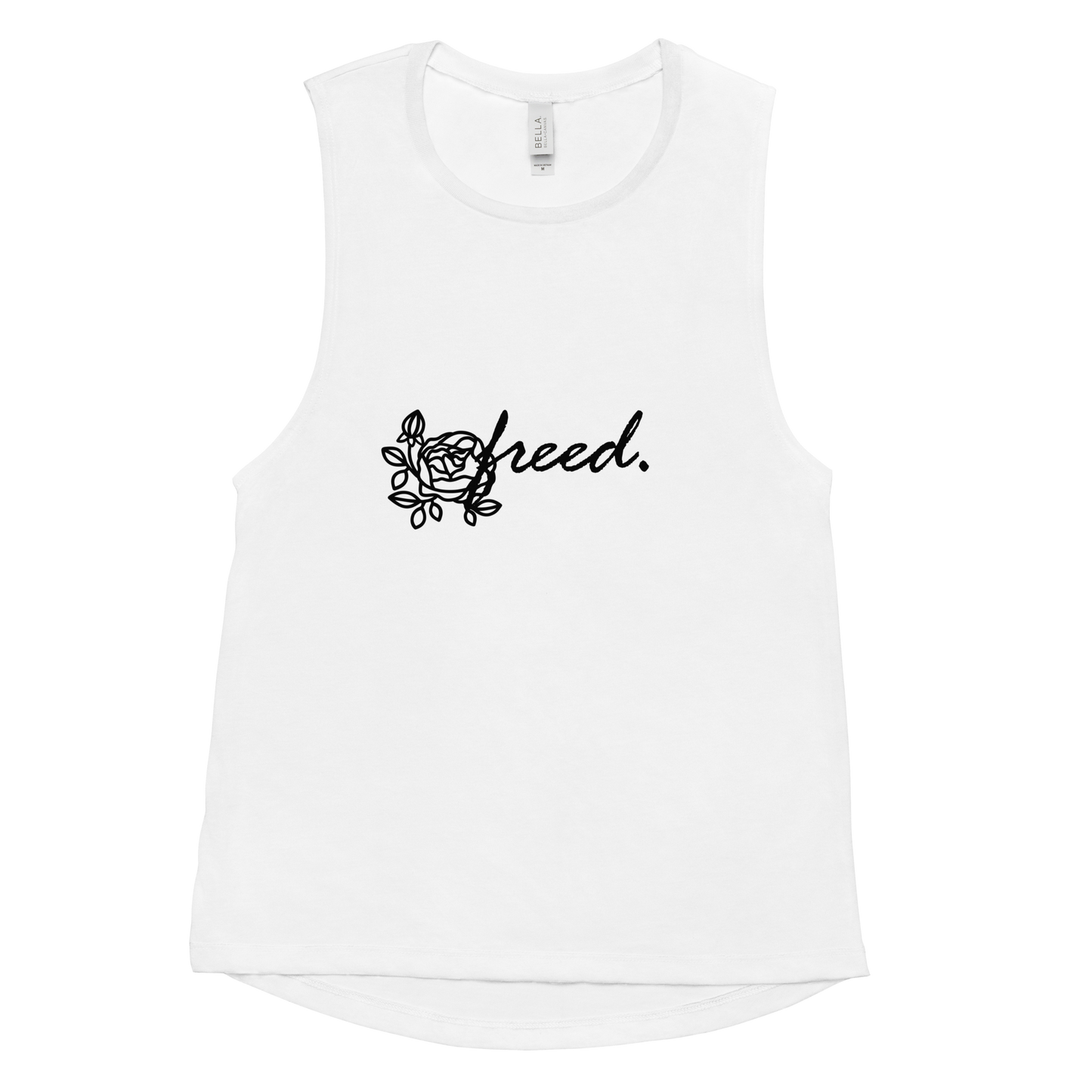 Ladies’ Muscle Tank inspired by, “Freed.” 🤍