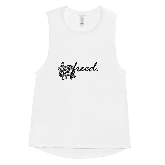 Ladies’ Muscle Tank inspired by, “Freed.” 🤍